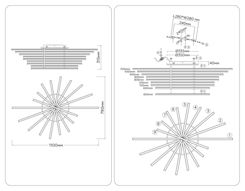 Потолочная люстра Ambrella Light Comfort LineTech FL6291 изображение в интернет-магазине Cramer Light фото 3