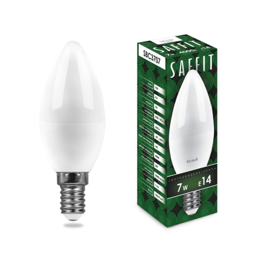 Лампа светодиодная Saffit SBC3707 Свеча E14 7W 4000K 55031 изображение в интернет-магазине Cramer Light
