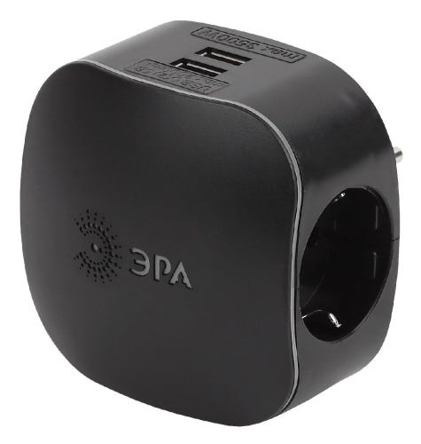 Разветвитель электрический Эра SP-3e-USB-BLACK Б0046364 дополнительное фото