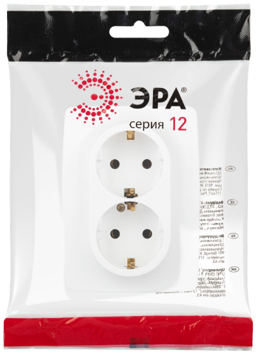 Розетка двухместная Эра 12-2106-01М Б0065721 дополнительное фото фото 4