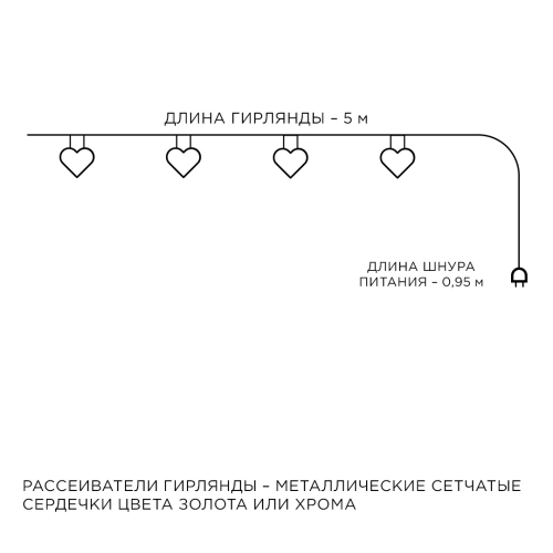 Гирлянда светодиодная Сердце Apeyron Сердце 15-62 дополнительное фото фото 5