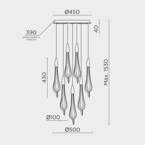 Подвесной светильник Modelux ML.89181.7 BS изображение в интернет-магазине Cramer Light фото 7