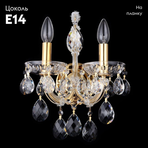 Бра Crystal Lux Isabel AP2 Gold/Transparent дополнительное фото фото 2