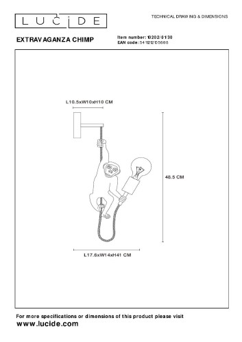 Бра Lucide Extravaganza Chimp 10202/01/30 дополнительное фото фото 6