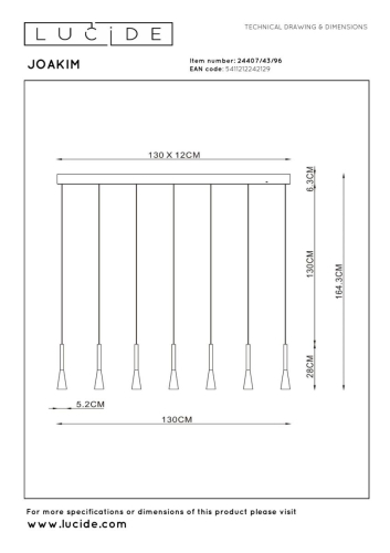Подвесной светильник Lucide Joakim 24407/43/96 изображение в интернет-магазине Cramer Light фото 10