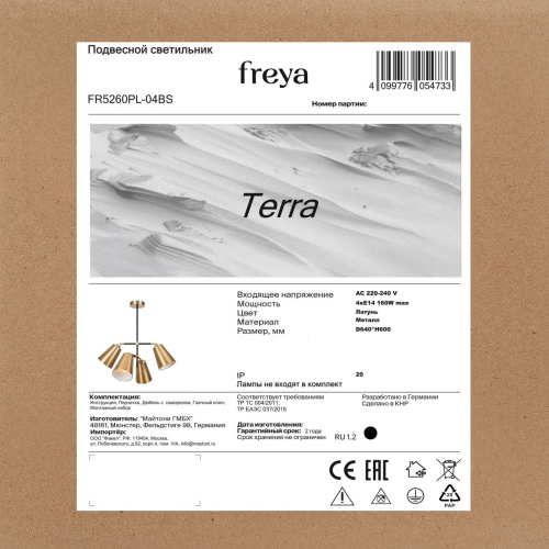 Люстра на штанге Freya Terra FR5260PL-04BS изображение в интернет-магазине Cramer Light фото 12