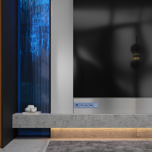 Накладка для розетки с заземлением Voltum S70 (деним) VLS000615 дополнительное фото фото 6