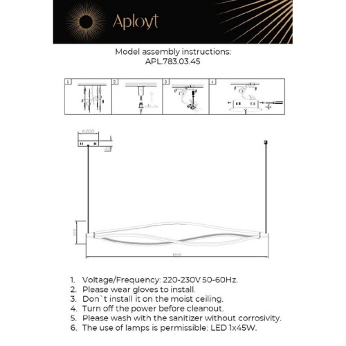 Подвесная люстра Aployt Manon APL.783.03.45 изображение в интернет-магазине Cramer Light фото 3