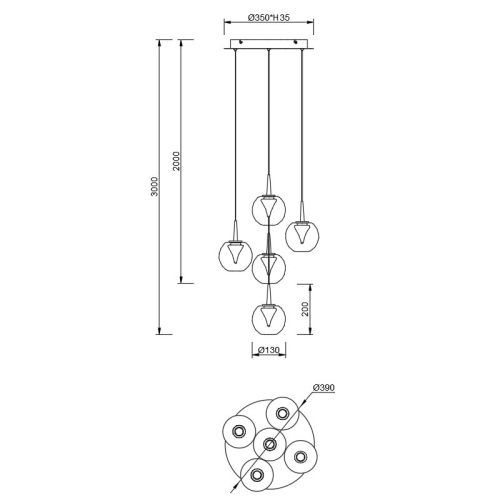 Подвесная люстра Mantra Andromeda 9080 изображение в интернет-магазине Cramer Light фото 2