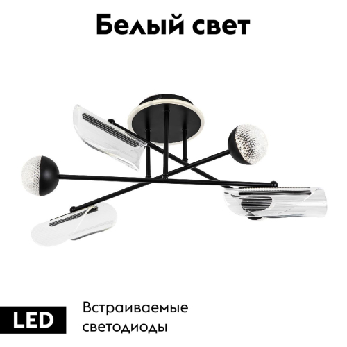 Потолочная люстра LED4U L3200-6 BK изображение в интернет-магазине Cramer Light фото 2