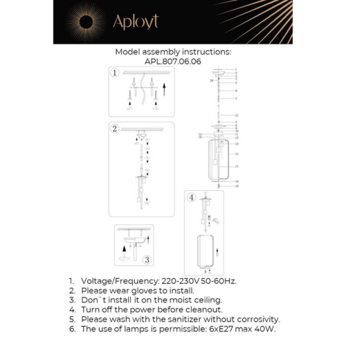 Подвесной светильник Aployt Sandra APL.807.06.06 изображение в интернет-магазине Cramer Light фото 14