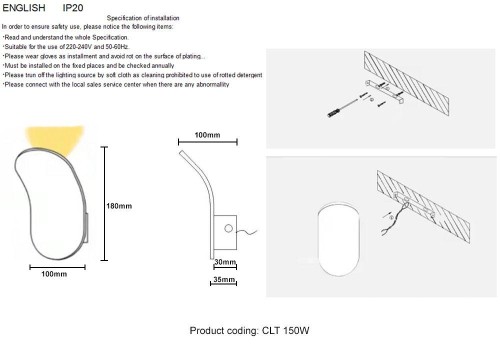 Настенный светодиодный светильник Crystal Lux CLT 150W COP изображение в интернет-магазине Cramer Light фото 2