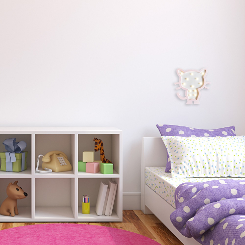 Светодиодный ночник Apeyron Котенок теплый белый 2хААА МДФ 12-173 изображение в интернет-магазине Cramer Light фото 7