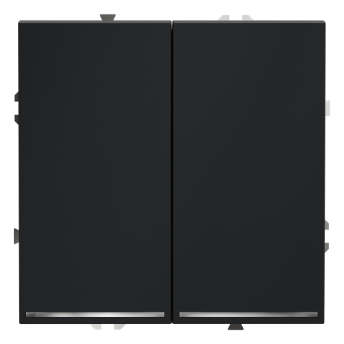 Выключатель двухклавишный с подсветкой Voltum S70 VLS020207 (графит) дополнительное фото
