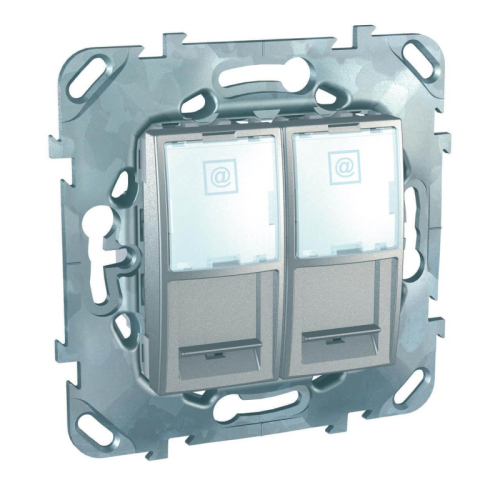 Розетка компьютерная 2хRJ45 Schneider Electric Unica MGU5.2020.30ZD дополнительное фото