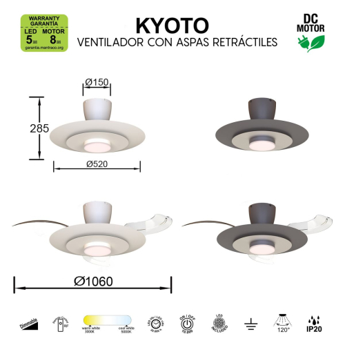 Люстра-вентилятор Mantra Kyoto 9517 изображение в интернет-магазине Cramer Light фото 7