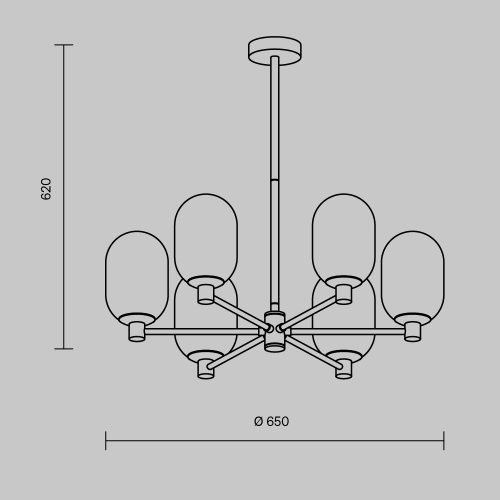 Люстра на штанге Freya Sharlot FR1012PL-06BS изображение в интернет-магазине Cramer Light фото 6