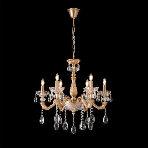 Подвесная люстра Crystal Lux ELIZABETH SP6 BRASS изображение в интернет-магазине Cramer Light