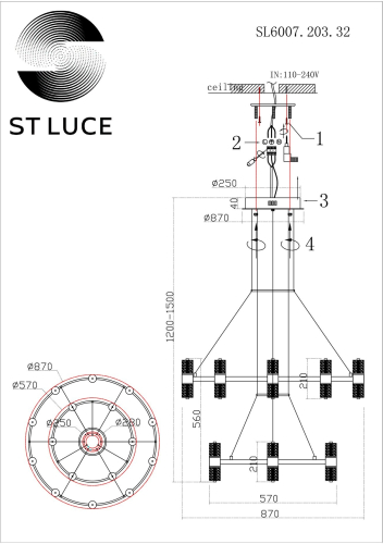 Подвесная люстра ST Luce Gemina SL6007.203.32 изображение в интернет-магазине Cramer Light фото 4