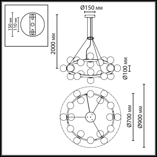 Подвесной светильник Odeon Light Midcent Magia 7109/24 изображение в интернет-магазине Cramer Light фото 2