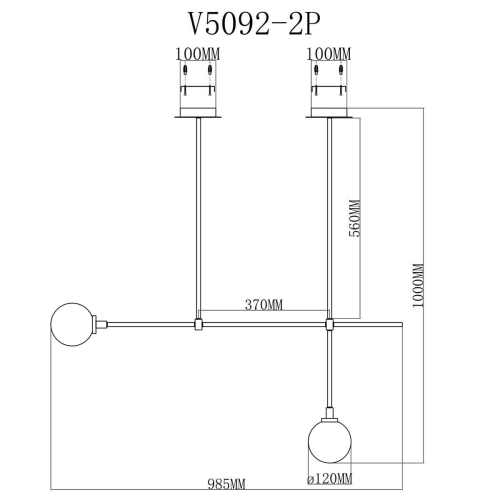 Подвесная люстра Moderli Lingdal V5093-2P изображение в интернет-магазине Cramer Light фото 2