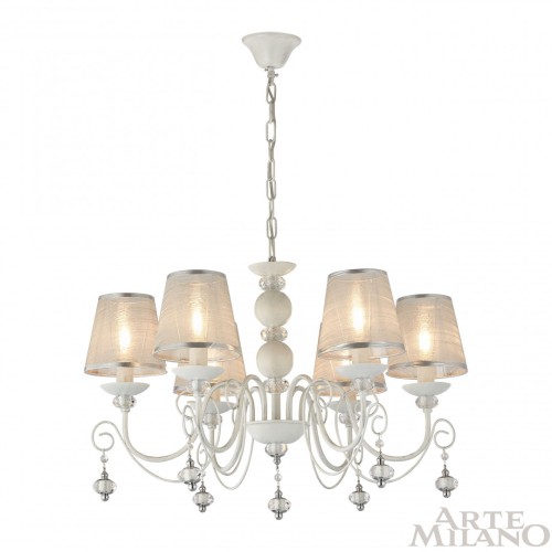 Подвесная люстра Arte Milano 347620/6 WT+SL изображение в интернет-магазине Cramer Light фото 3