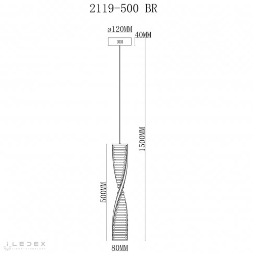 Подвесной светильник iLedex Woodstock 2119-500 BR изображение в интернет-магазине Cramer Light фото 2