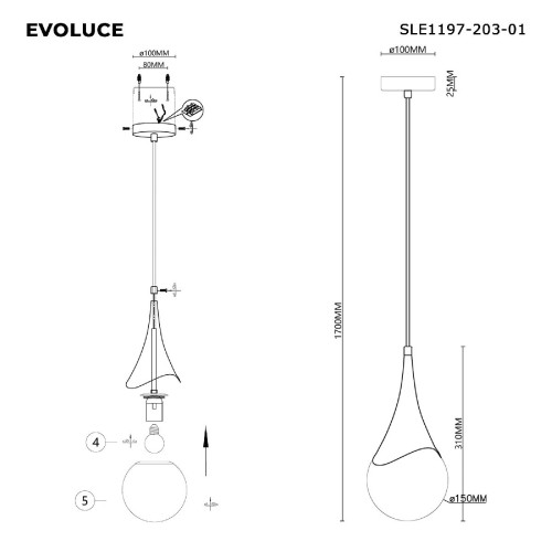 Подвесной светильник Evoluce Fiori SLE1197-203-01 изображение в интернет-магазине Cramer Light фото 4