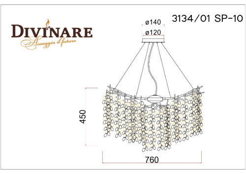 Подвесная люстра Divinare Salice 3134/01 SP-10 изображение в интернет-магазине Cramer Light фото 2