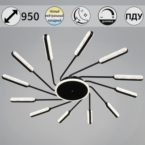 Потолочная люстра Reluce 87290-0.3-12 BK изображение в интернет-магазине Cramer Light