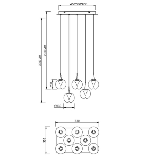 Подвесная люстра Mantra Andromeda 9081 изображение в интернет-магазине Cramer Light фото 2