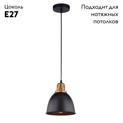 Подвесной светильник Arte Lamp Eurica A4245SP-1BK изображение в интернет-магазине Cramer Light фото 2