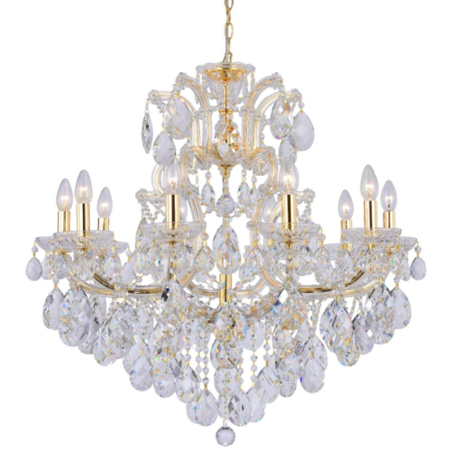 Подвесная люстра Crystal Lux Isabel SP11 Gold/Transparent изображение в интернет-магазине Cramer Light