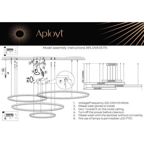 Подвесная люстра Aployt Armel APL.049.03.175 изображение в интернет-магазине Cramer Light фото 16
