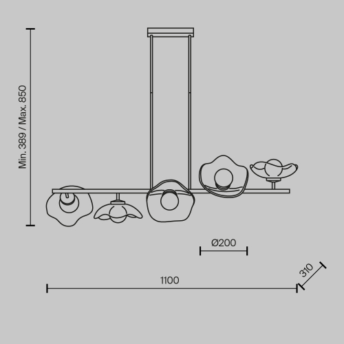 Люстра на штанге Maytoni Miracle MOD207PL-05BS изображение в интернет-магазине Cramer Light фото 8
