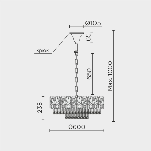 Подвесная люстра Modelux ML.7092.600 CR изображение в интернет-магазине Cramer Light фото 8