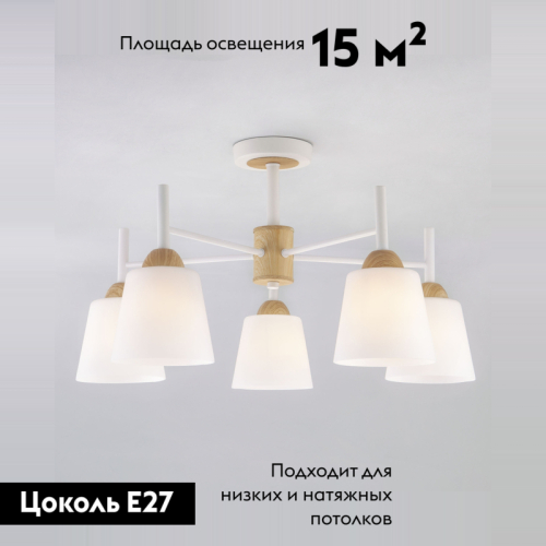 Потолочная люстра Eurosvet Fresco 70085/5 белый изображение в интернет-магазине Cramer Light фото 2