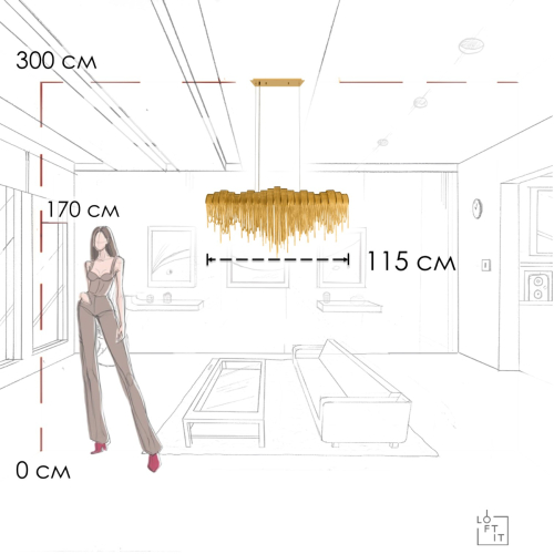 Подвесная люстра Loft IT Volver 10404/1150L GD изображение в интернет-магазине Cramer Light фото 10