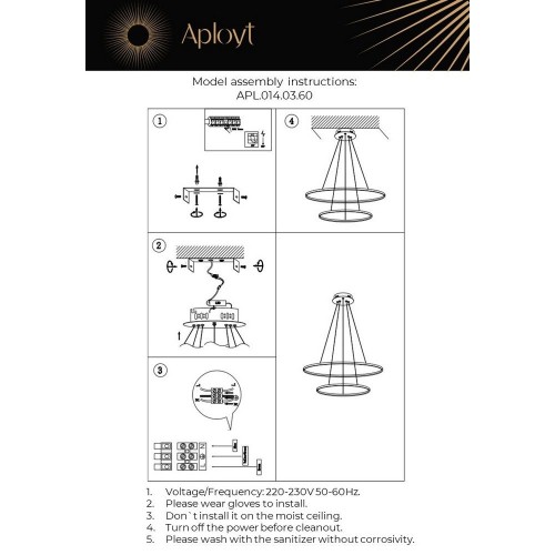 Подвесная люстра Aployt Lunet APL.014.03.60 изображение в интернет-магазине Cramer Light фото 10