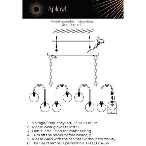 Подвесная люстра Aployt Eloiz APL.839.03.08 изображение в интернет-магазине Cramer Light фото 2