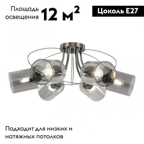 Потолочная люстра Arte Milano Napoli 336336/6 BK изображение в интернет-магазине Cramer Light фото 2