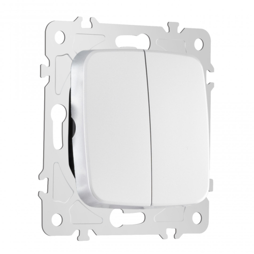 Выключатель двухклавишный проходной Arte Milano 205.32-2.silver дополнительное фото фото 4