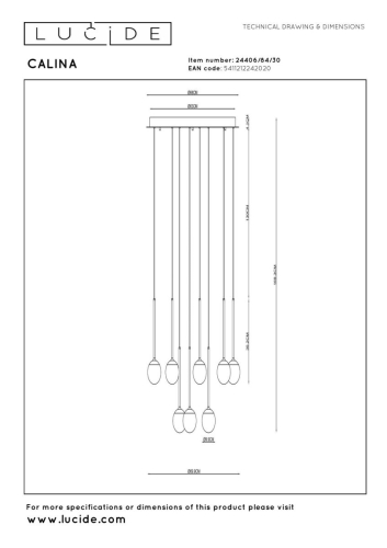 Каскадная люстра Lucide Calina 24406/84/30 изображение в интернет-магазине Cramer Light фото 6