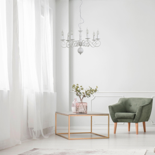 Подвесная люстра Arte Lamp A1129LM-7WH изображение в интернет-магазине Cramer Light фото 5