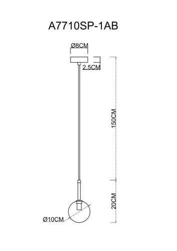 Подвесной светильник Arte Lamp Cameron A7710SP-1AB изображение в интернет-магазине Cramer Light фото 2