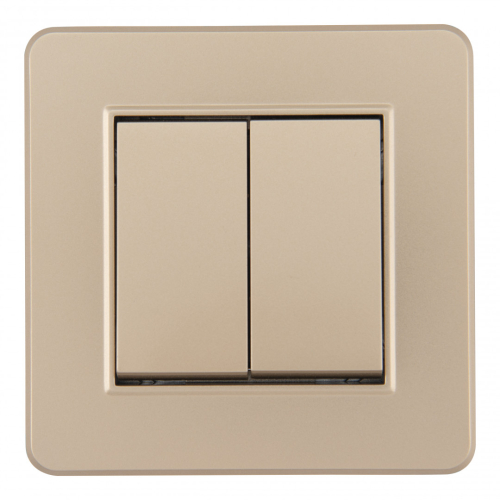 Выключатель двухклавишный Arte Milano SET16-1-30-2 shampan дополнительное фото фото 2