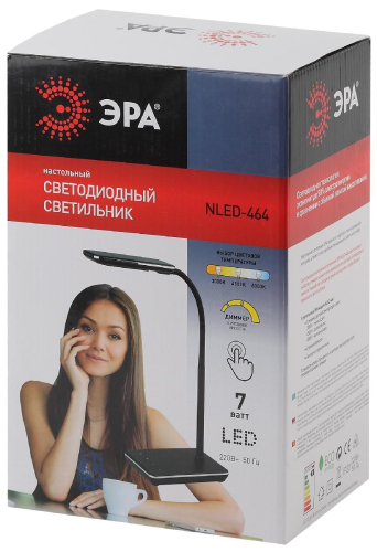 Настольная лампа ЭРА NLED-464-7W-BK Б0033307 изображение в интернет-магазине Cramer Light фото 2