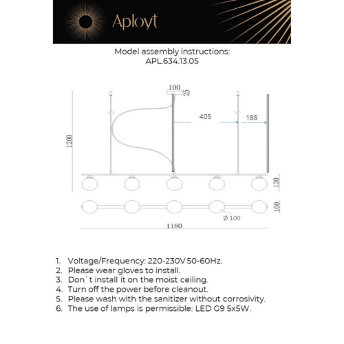 Подвесная люстра Aployt Sylwia APL.634.13.05 изображение в интернет-магазине Cramer Light фото 12