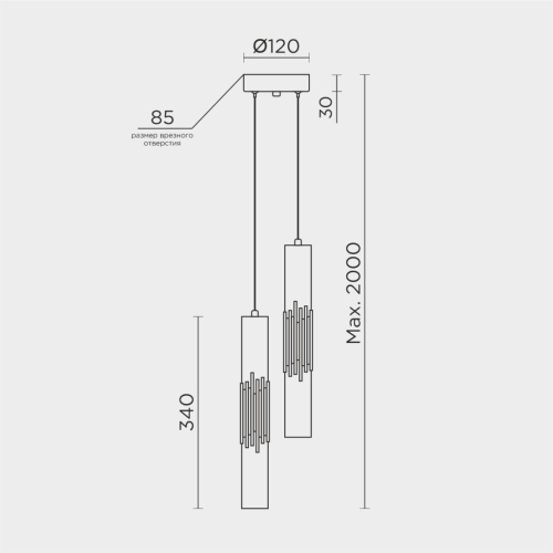 Подвесной светильник Modelux ML.88987.2 CR изображение в интернет-магазине Cramer Light фото 2