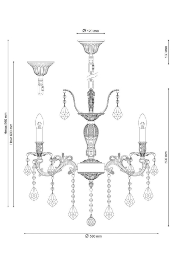 Подвесная люстра Lucia Tucci Barletta 122.6 Antique изображение в интернет-магазине Cramer Light фото 2